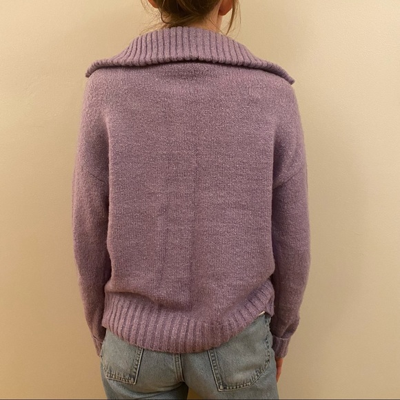 Lavender quarter zip sweater - Picture 3 of 7